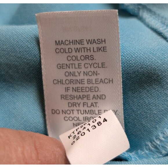 J Jill Wearever Size M Tunic Blouse Split V-Neck Blue Stretch Relaxed Colorful - Picture 6 of 8